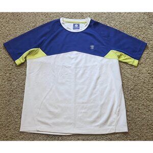 Wimbledon Tennis Vintage Blue White Yellow Workout Shirt Size Medium See Measure